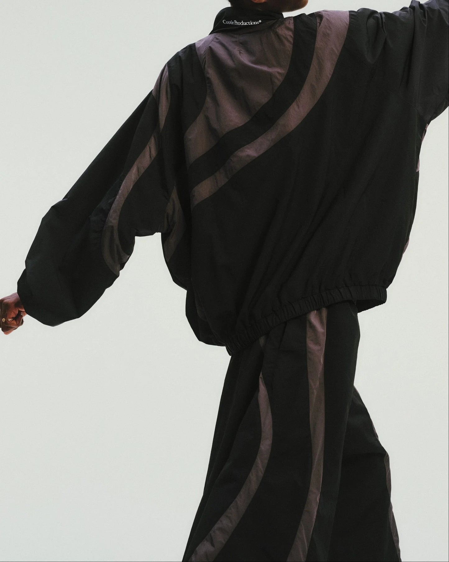 COOTIE | Nylon Paneling Shin Cut Wide Track Pants