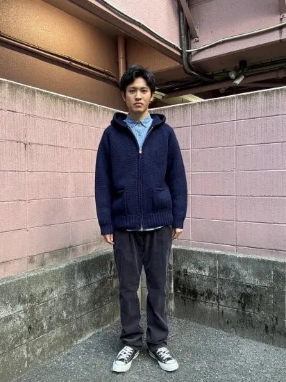 nonnative | WANDERER HAND-KNIT HOODED SWEATER WOOL YARN